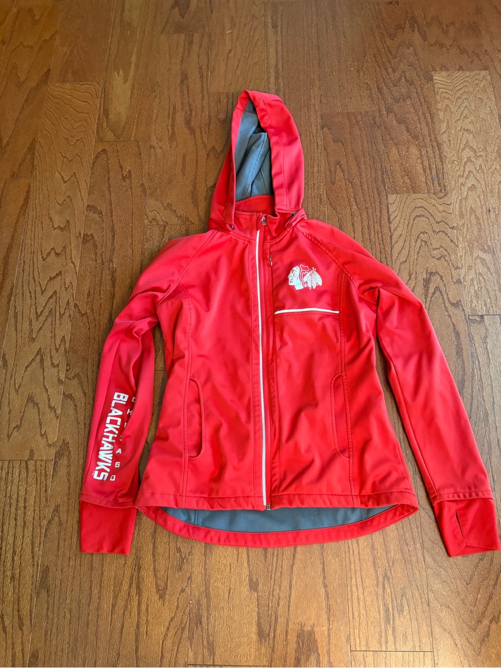 Chicago Blackhawks Red Hooded Softshell Jacket